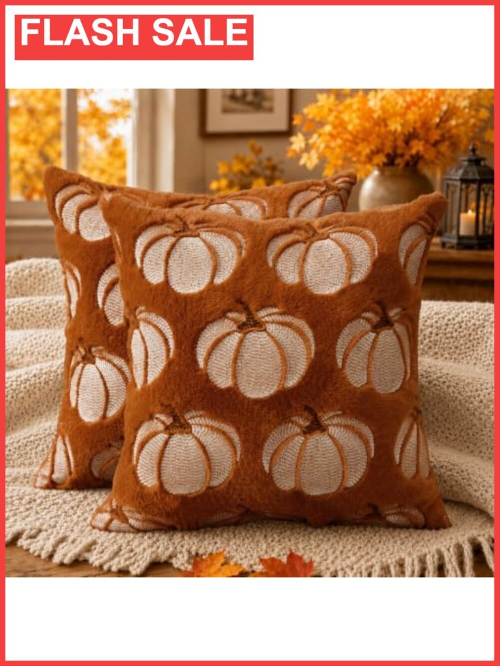Plush Throw Pillow Covers 18x18 Set of 2 Hidden Zipper Square